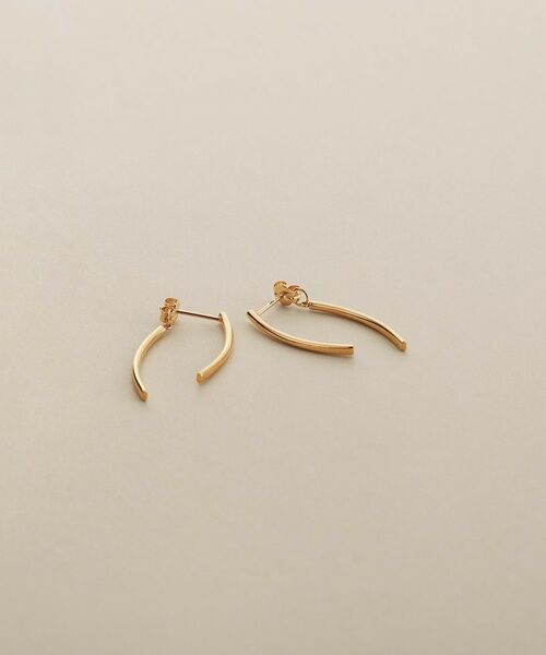 COCOSHNIK / ココシュニック ピアス・イヤリング | K10中空アーチ前後 スタッドピアス | 詳細1