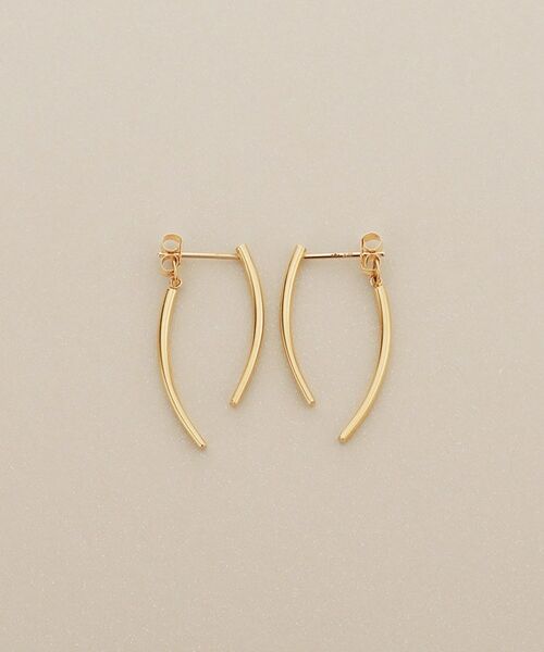 COCOSHNIK / ココシュニック ピアス・イヤリング | K10中空アーチ前後 スタッドピアス | 詳細3