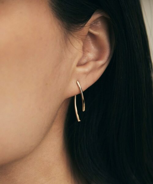 COCOSHNIK / ココシュニック ピアス・イヤリング | K10中空アーチ前後 スタッドピアス | 詳細7