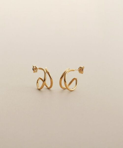 COCOSHNIK / ココシュニック ピアス・イヤリング | K10中空Xループ スタッドピアス | 詳細1