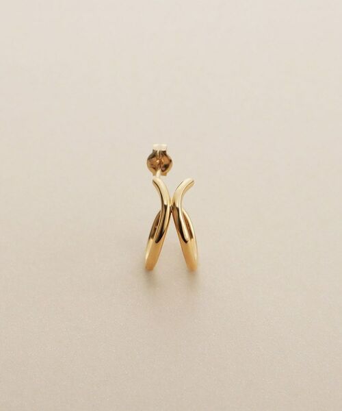 COCOSHNIK / ココシュニック ピアス・イヤリング | K10中空Xループ スタッドピアス | 詳細3