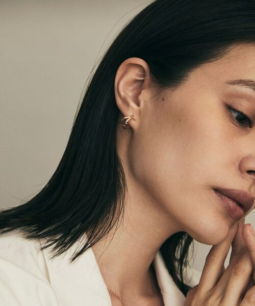 COCOSHNIK / ココシュニック ピアス・イヤリング | K10中空Xループ スタッドピアス | 詳細7