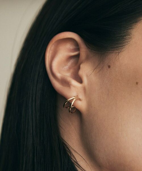 COCOSHNIK / ココシュニック ピアス・イヤリング | K10中空Xループ スタッドピアス | 詳細8