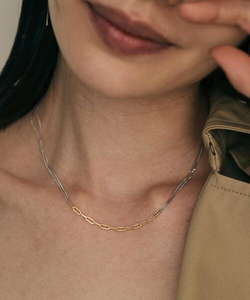 COCOSHNIK / ココシュニック ネックレス・ペンダント・チョーカー | K10中空プリム×キヘイ ネックレス（YG×WG） | 詳細8