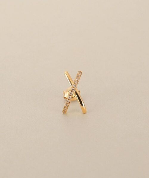 COCOSHNIK / ココシュニック ピアス・イヤリング | K10ダイヤモンド アーチクロス スタッドピアス | 詳細2