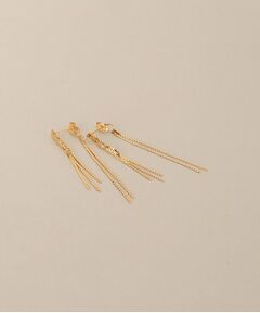 COCOSHNIK / ココシュニック ピアス・イヤリング | K10ベネフラ三つ編みフリンジ前後 スタッドピアス