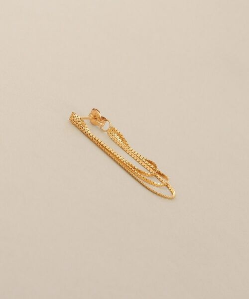 COCOSHNIK / ココシュニック ピアス・イヤリング | K10ベネフラ3連チェーンフープ スタッドピアス | 詳細3
