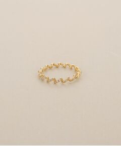 COCOSHNIK / ココシュニック リング | K10ダイヤモンド 甲丸ツイスト リング