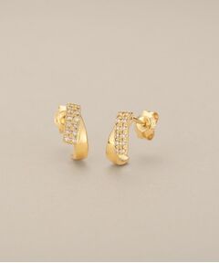 COCOSHNIK / ココシュニック ピアス・イヤリング | K10ダイヤモンド フォールディング スタッドピアス