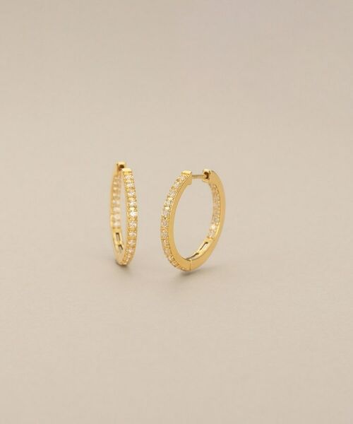 COCOSHNIK / ココシュニック ピアス・イヤリング | K18ダイヤモンド インサイドダイヤ ワンタッチピアス | 詳細1