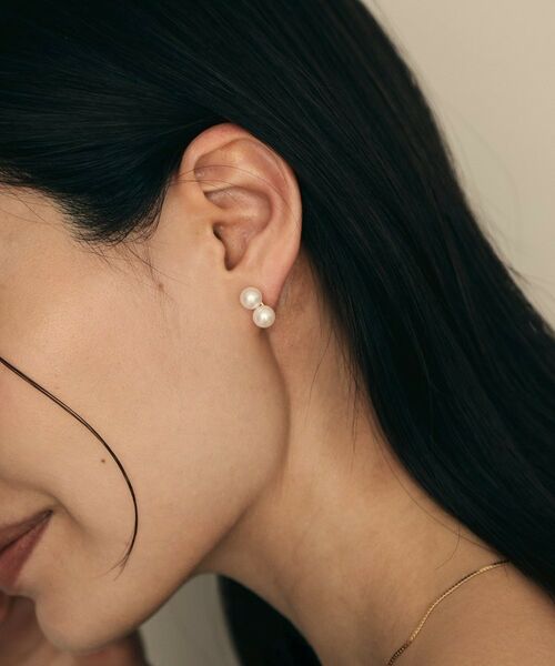 COCOSHNIK / ココシュニック ピアス・イヤリング | K18アコヤパールダブル スタッドピアス | 詳細6