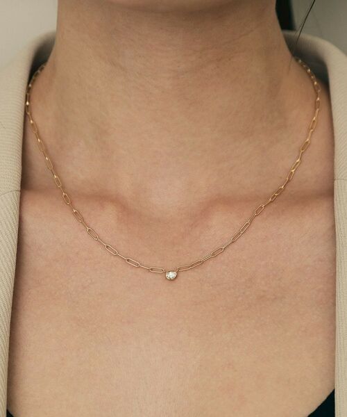 COCOSHNIK / ココシュニック ネックレス・ペンダント・チョーカー | K18ダイヤモンド オーバルカットふせ込み ネックレス | 詳細8