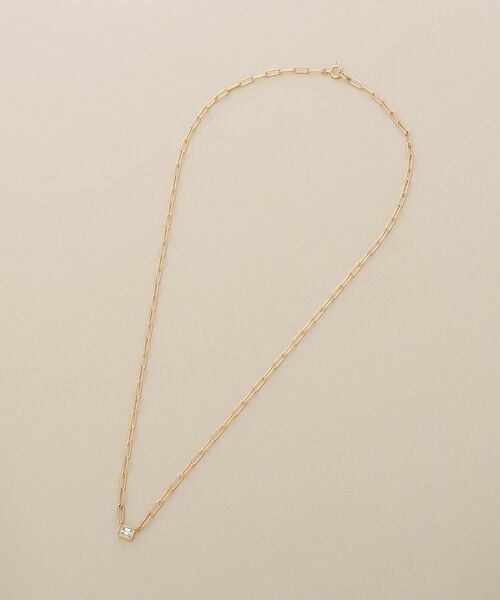 COCOSHNIK / ココシュニック ネックレス・ペンダント・チョーカー | K18ダイヤモンド エメラルドカットふせ込み ネックレス | 詳細4