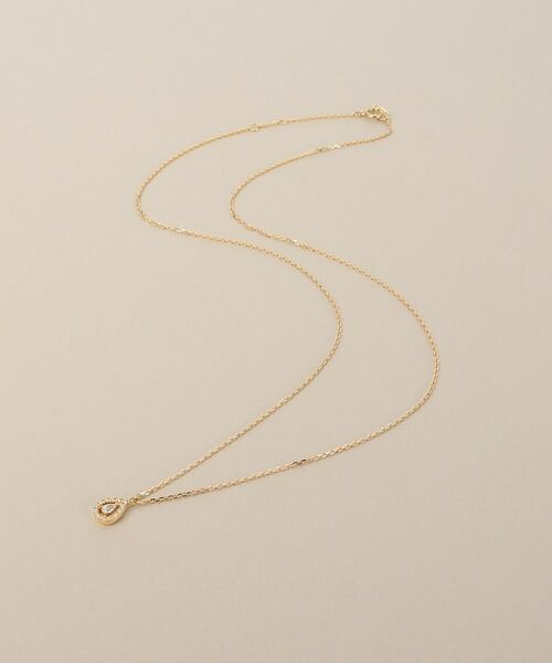 COCOSHNIK / ココシュニック ネックレス・ペンダント・チョーカー | K18ダイヤモンド ペアシェイプ透かし取り巻き ネックレス（イエローゴールド(104)）
