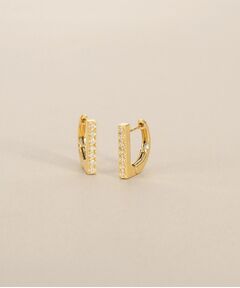 COCOSHNIK / ココシュニック ピアス・イヤリング | K18ダイヤモンド 平打ち ワンタッチピアス