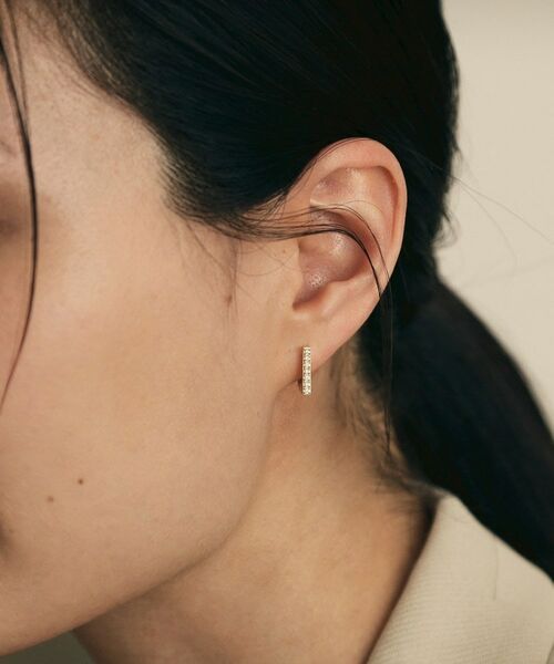 COCOSHNIK / ココシュニック ピアス・イヤリング | K18ダイヤモンド 平打ち ワンタッチピアス | 詳細8