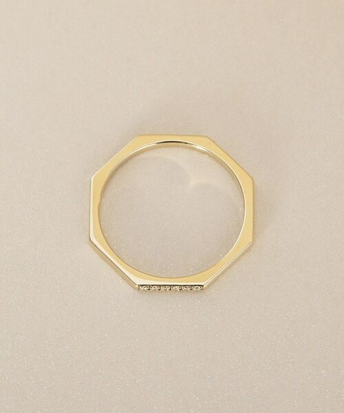 COCOSHNIK / ココシュニック リング | K10ダイヤモンド 平甲面取り リング | 詳細3