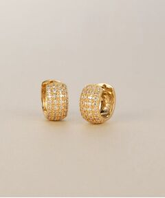 COCOSHNIK / ココシュニック ピアス・イヤリング | K18ダイヤモンド パヴェ平甲 中折れピアス