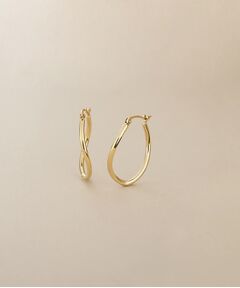 COCOSHNIK / ココシュニック ピアス・イヤリング | K10中空カーブ フープピアス