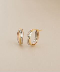 COCOSHNIK / ココシュニック ピアス・イヤリング | K18×プラチナ トリニティー フープピアス（YG×PG）
