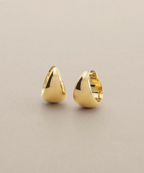 COCOSHNIK / ココシュニック ピアス・イヤリング | K18中空ファンシェイプ 中折れピアス | 詳細1