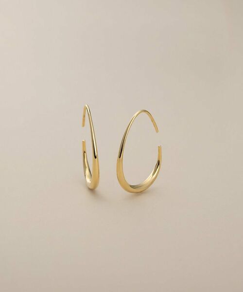 COCOSHNIK / ココシュニック ピアス・イヤリング | K10中空ペアシェイプ フックピアス（イエローゴールド(100)）