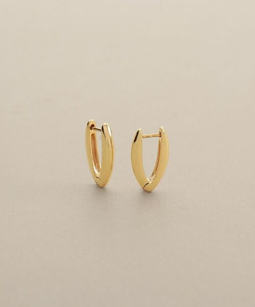 COCOSHNIK / ココシュニック ピアス・イヤリング | K10甲丸Vライン 中折れピアス | 詳細1