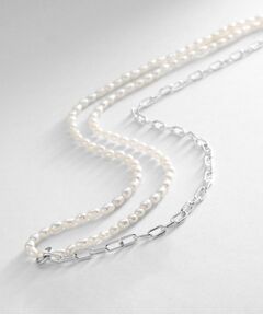 COCOSHNIK ONKITSCH / ココシュニックオンキッチュ ネックレス・ペンダント・チョーカー | シルバー バロックパール ハーフチェーン ネックレス