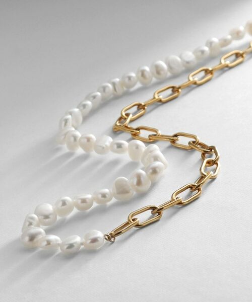 COCOSHNIK ONKITSCH / ココシュニックオンキッチュ ネックレス・ペンダント・チョーカー | シルバー バロックパール チェーンミックス ネックレス GP | 詳細1