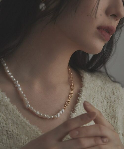 COCOSHNIK ONKITSCH / ココシュニックオンキッチュ ネックレス・ペンダント・チョーカー | シルバー バロックパール チェーンミックス ネックレス GP | 詳細8