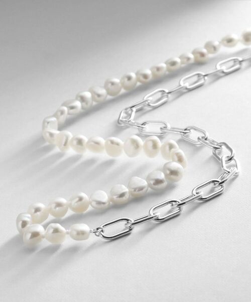 COCOSHNIK ONKITSCH / ココシュニックオンキッチュ ネックレス・ペンダント・チョーカー | シルバー バロックパール チェーンミックス ネックレス | 詳細1