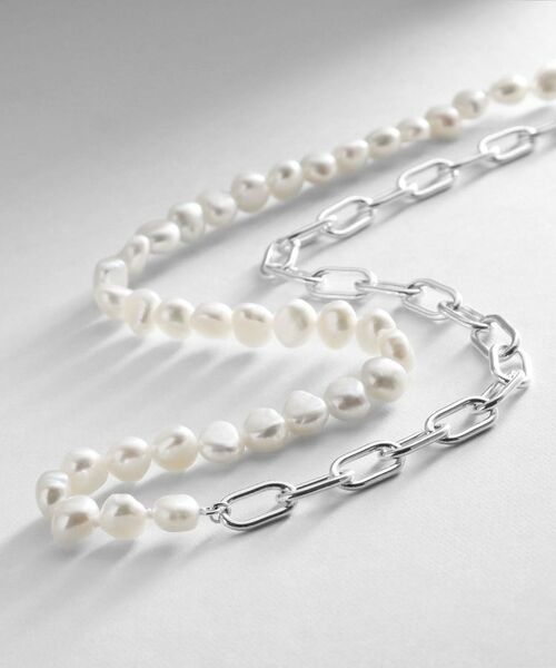 COCOSHNIK ONKITSCH / ココシュニックオンキッチュ ネックレス・ペンダント・チョーカー | シルバー バロックパール チェーンミックス ネックレス（シルバー(606)）