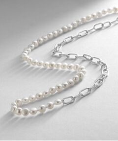 COCOSHNIK ONKITSCH / ココシュニックオンキッチュ ネックレス・ペンダント・チョーカー | シルバー バロックパール ２Wayチェーンミックス ネックレス