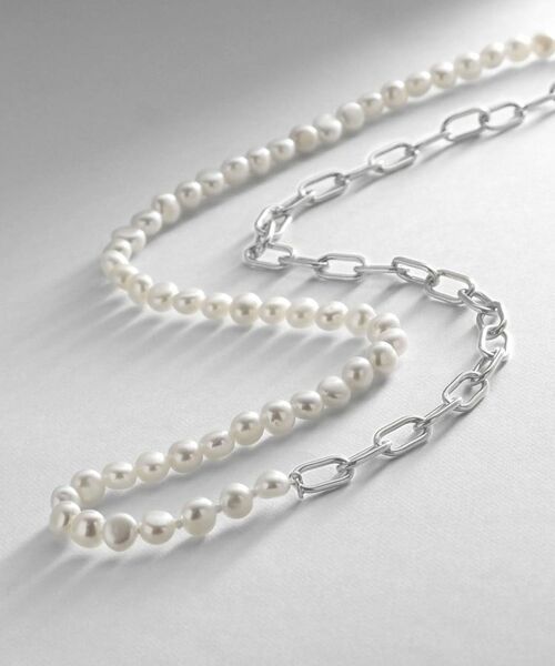 COCOSHNIK ONKITSCH / ココシュニックオンキッチュ ネックレス・ペンダント・チョーカー | シルバー バロックパール ２Wayチェーンミックス ネックレス | 詳細1