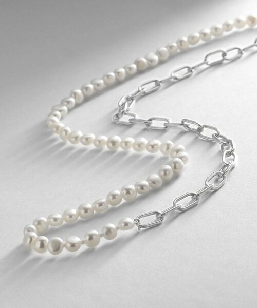 COCOSHNIK ONKITSCH / ココシュニックオンキッチュ ネックレス・ペンダント・チョーカー | シルバー バロックパール ２Wayチェーンミックス ネックレス（シルバー(606)）