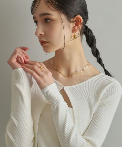 COCOSHNIK ONKITSCH / ココシュニックオンキッチュ ネックレス・ペンダント・チョーカー | シルバー デザインチェーン フラットスネークネックレスS GP | 詳細8