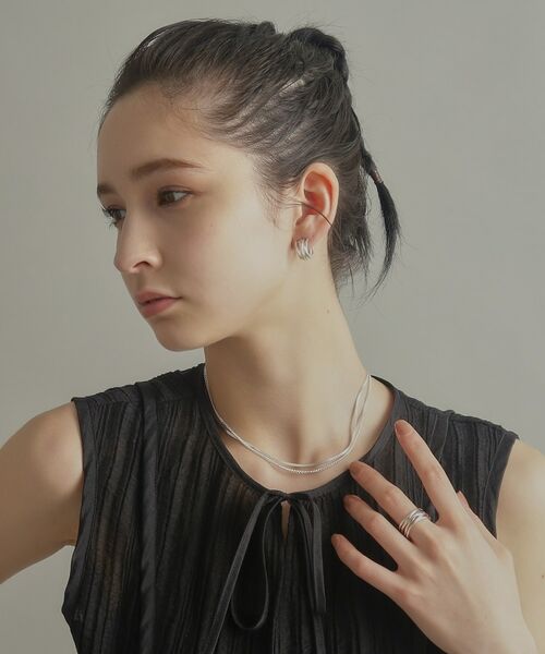 COCOSHNIK ONKITSCH / ココシュニックオンキッチュ ネックレス・ペンダント・チョーカー | シルバー デザインチェーン フラットスネークネックレスS | 詳細7