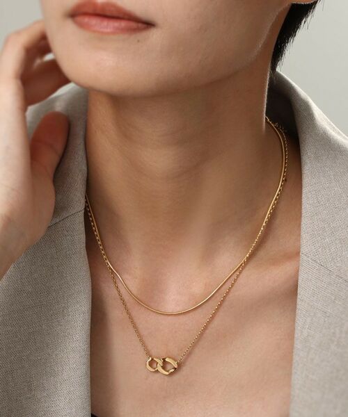 COCOSHNIK ONKITSCH / ココシュニックオンキッチュ ネックレス・ペンダント・チョーカー | シルバー カーブチェーンモチーフ ダブルネックレス GP | 詳細10