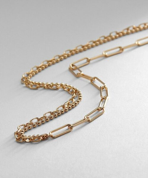 COCOSHNIK ONKITSCH / ココシュニックオンキッチュ ネックレス・ペンダント・チョーカー | シルバー コンビネーションチェーン ニュアンスボールネックレス GP | 詳細1