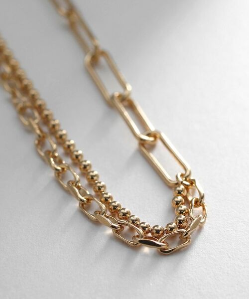 COCOSHNIK ONKITSCH / ココシュニックオンキッチュ ネックレス・ペンダント・チョーカー | シルバー コンビネーションチェーン ニュアンスボールネックレス GP | 詳細2