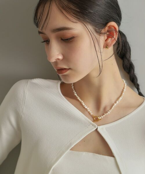 COCOSHNIK ONKITSCH / ココシュニックオンキッチュ ネックレス・ペンダント・チョーカー | シルバー バロックパール カーブチェーン マンテルネックレス GP | 詳細6