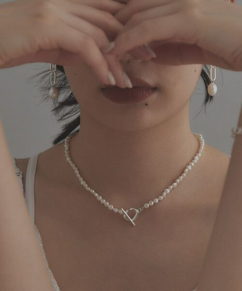 COCOSHNIK ONKITSCH / ココシュニックオンキッチュ ネックレス・ペンダント・チョーカー | シルバー バロックパール カーブチェーン マンテルネックレス | 詳細8