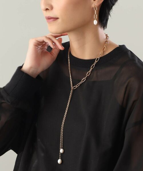 COCOSHNIK ONKITSCH / ココシュニックオンキッチュ ネックレス・ペンダント・チョーカー | シルバー バロックパール ミックスチェーン ダブルドロップ ネックレス GP | 詳細11