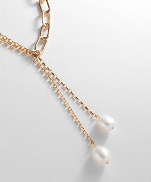 COCOSHNIK ONKITSCH / ココシュニックオンキッチュ ネックレス・ペンダント・チョーカー | シルバー バロックパール ミックスチェーン ダブルドロップ ネックレス GP | 詳細2