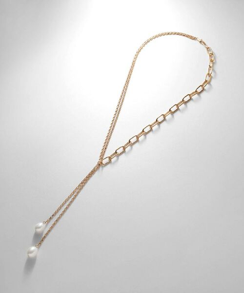 COCOSHNIK ONKITSCH / ココシュニックオンキッチュ ネックレス・ペンダント・チョーカー | シルバー バロックパール ミックスチェーン ダブルドロップ ネックレス GP | 詳細4