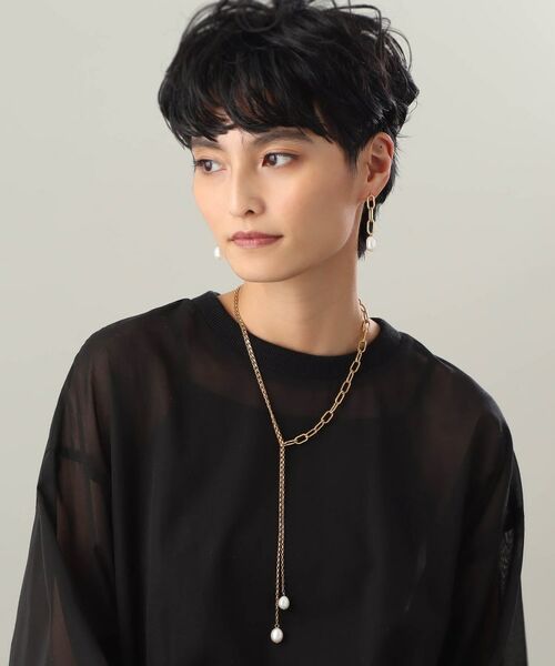 COCOSHNIK ONKITSCH / ココシュニックオンキッチュ ネックレス・ペンダント・チョーカー | シルバー バロックパール ミックスチェーン ダブルドロップ ネックレス GP | 詳細6