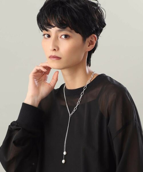 COCOSHNIK ONKITSCH / ココシュニックオンキッチュ ネックレス・ペンダント・チョーカー | シルバー バロックパール ミックスチェーン ダブルドロップ ネックレス | 詳細10