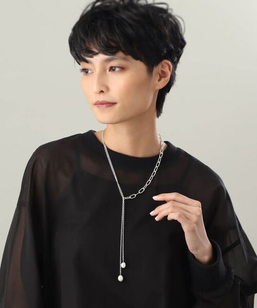 COCOSHNIK ONKITSCH / ココシュニックオンキッチュ ネックレス・ペンダント・チョーカー | シルバー バロックパール ミックスチェーン ダブルドロップ ネックレス | 詳細11