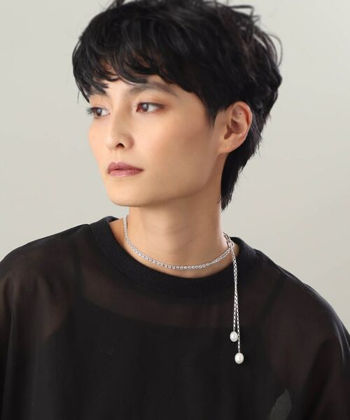COCOSHNIK ONKITSCH / ココシュニックオンキッチュ ネックレス・ペンダント・チョーカー | シルバー バロックパール ミックスチェーン ダブルドロップ ネックレス | 詳細12