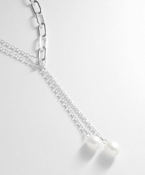 COCOSHNIK ONKITSCH / ココシュニックオンキッチュ ネックレス・ペンダント・チョーカー | シルバー バロックパール ミックスチェーン ダブルドロップ ネックレス | 詳細2